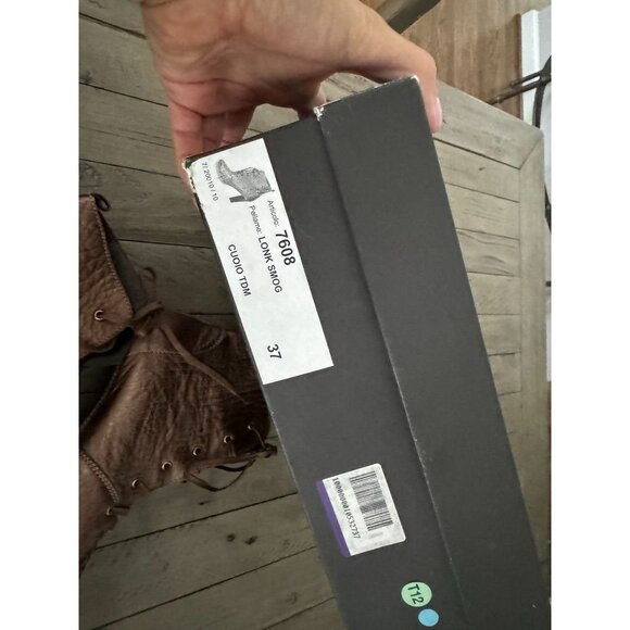 Gianna Melani Italian Designer Brown Lace up Heel Boots Womens 37 7 - Picture 7 of 7